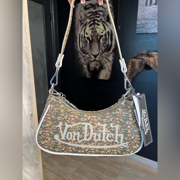 💚🤎VON DUTCH GREEN CAMO SHOULDER BAG💚🤎NWT - Picture 16 of 16